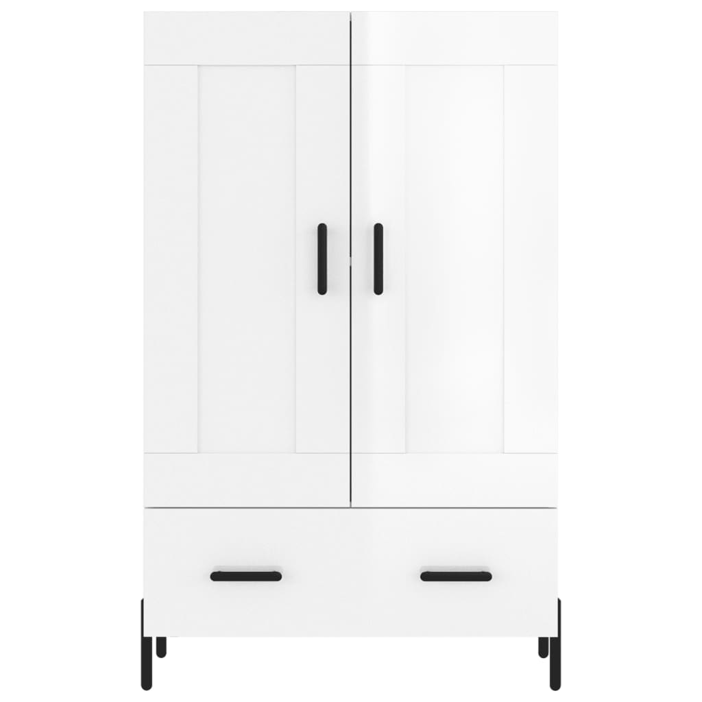 Credenza Bianco Lucido 69,5x31x115 cm in Legno Multistrato - homemem39