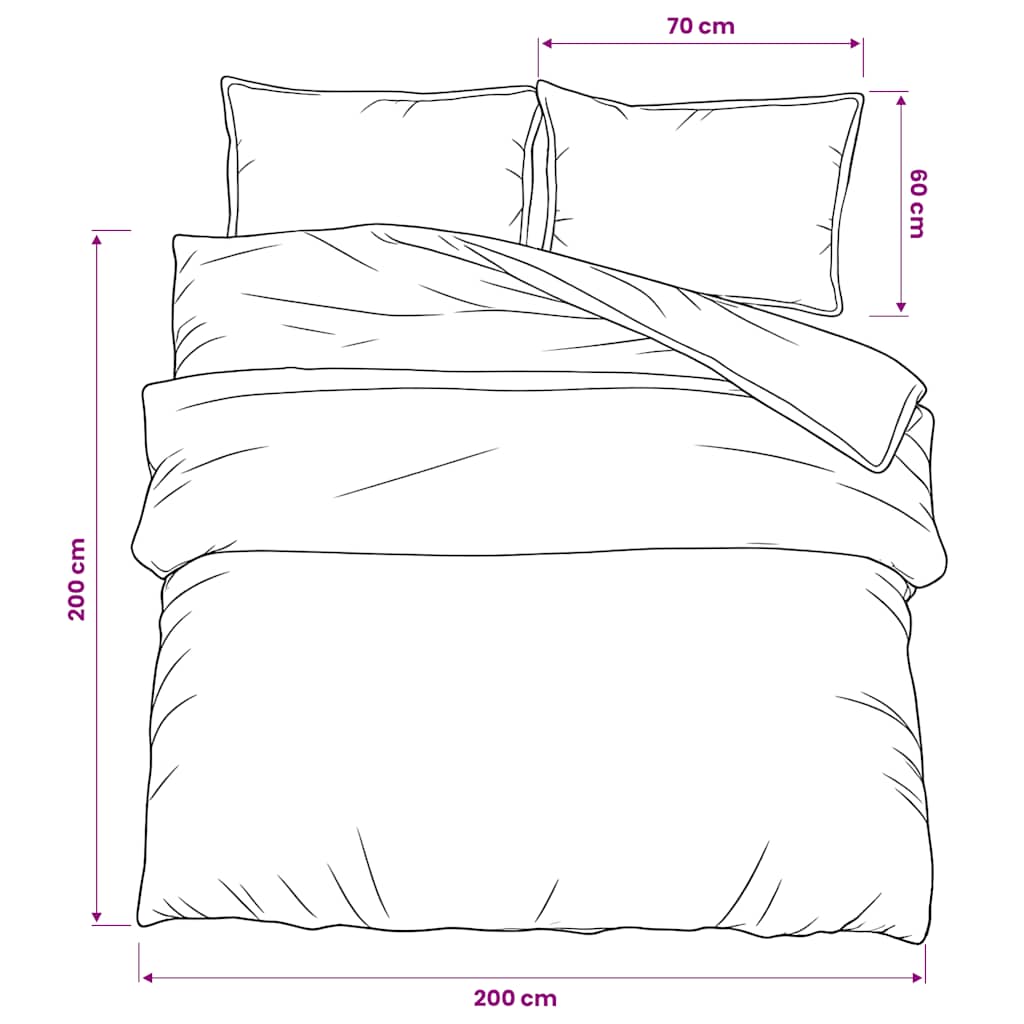 Set Copripiumino Bianco e Marrone 200x200 cm in Cotone | homemem39