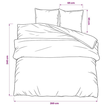 Set Copripiumino Bianco e Marrone 260x240 cm in Cotone | homemem39