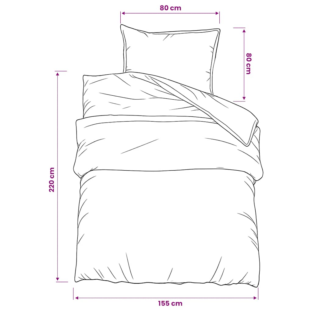 Set Copripiumino Bianco e Marrone 155x220 cm in Cotone | homemem39