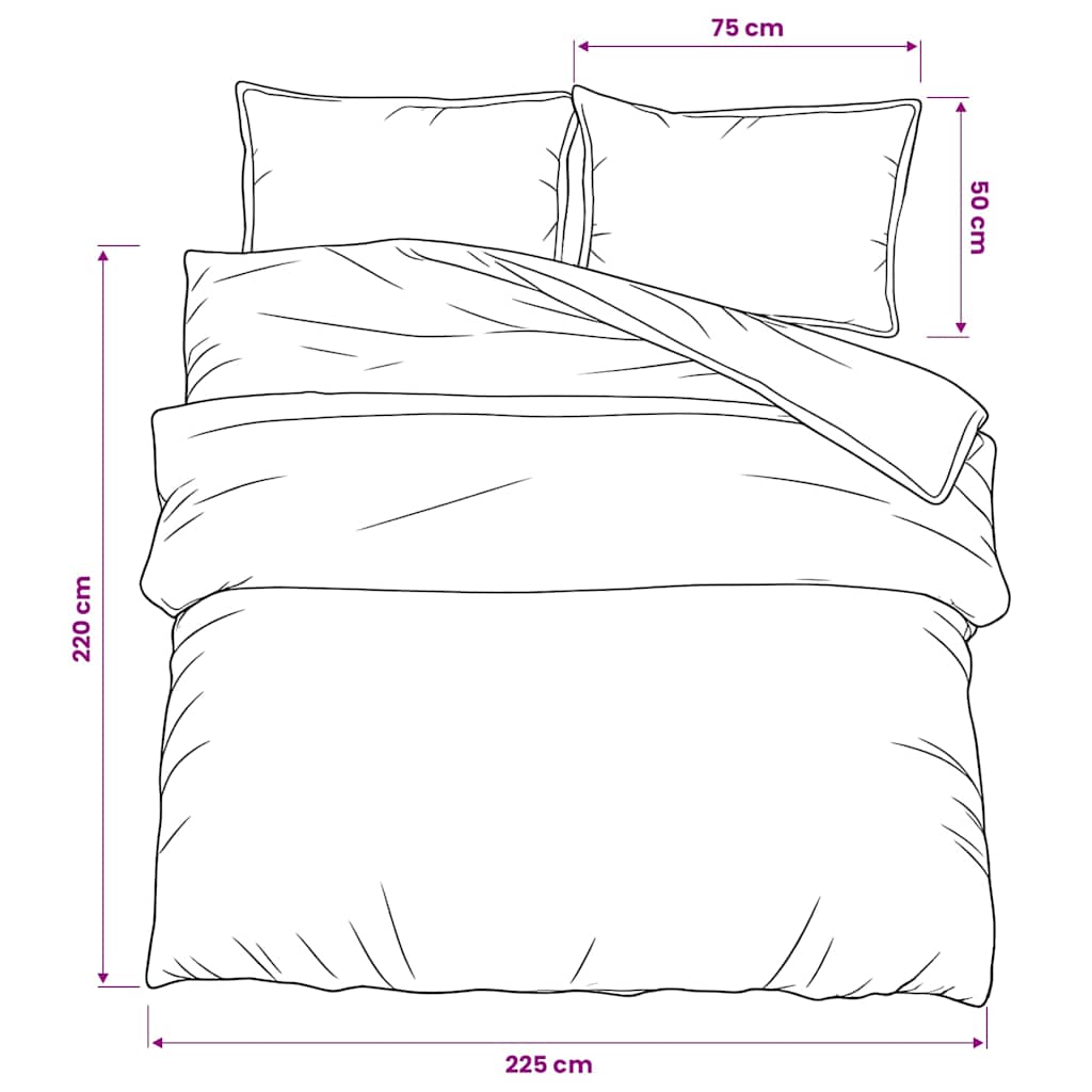 Set Copripiumino Grigio Scuro 225x220 cm in Cotone | homemem39