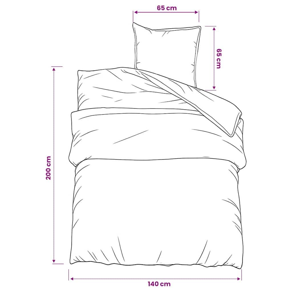Set Copripiumino Grigio 140x200 cm in Cotone | homemem39