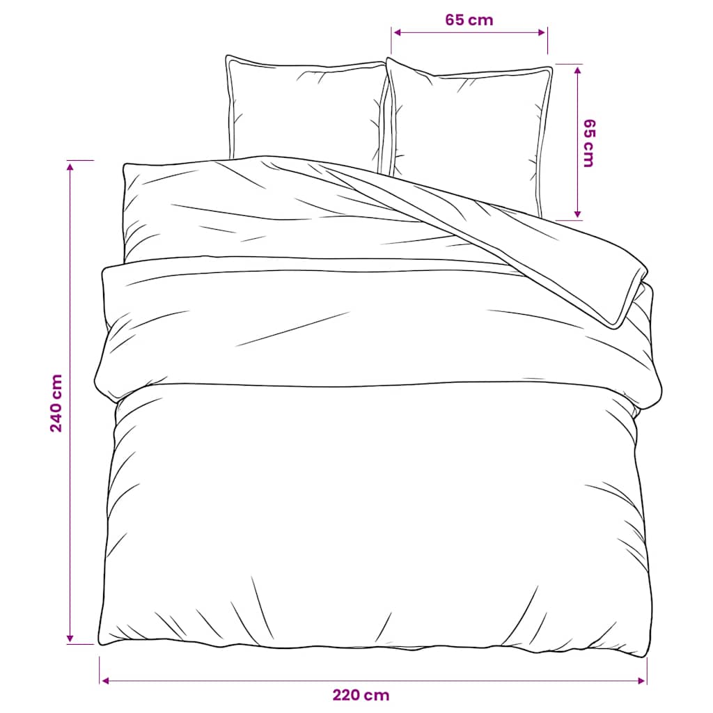 Set Copripiumino Grigio 220x240 cm in Cotone