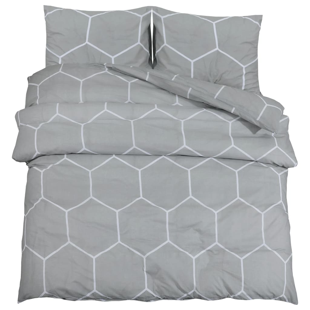 Set Copripiumino Grigio 240x220 cm in Cotone - homemem39