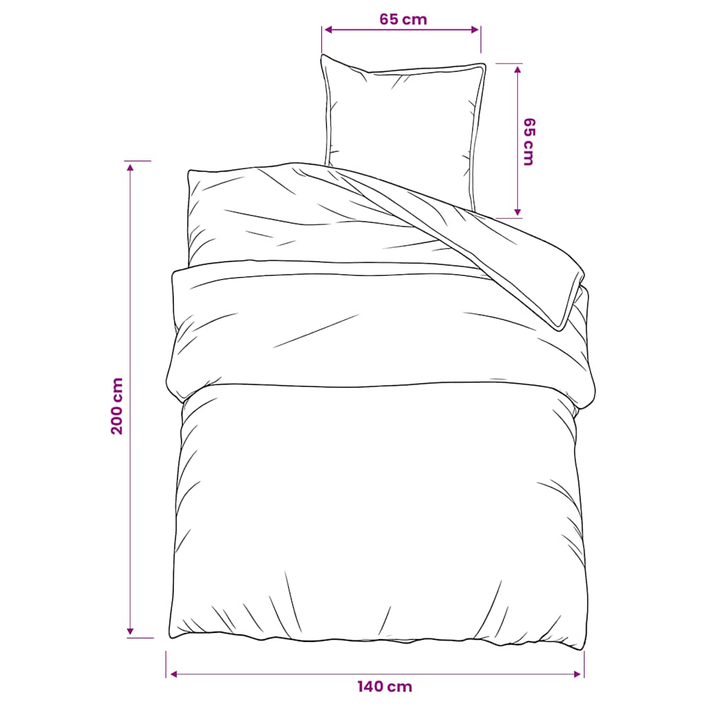 Set Copripiumino Grigio 140x200 cm in Cotone
