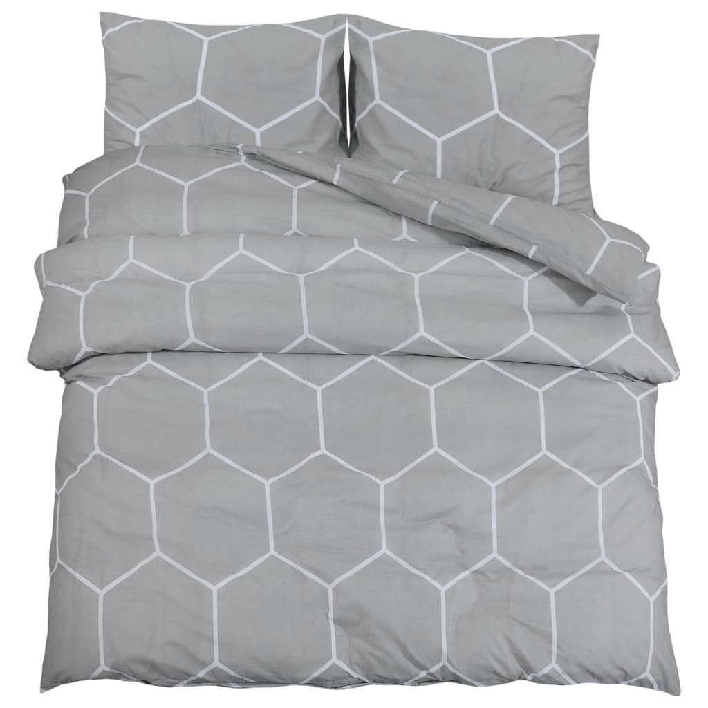 Set Copripiumino Grigio 260x240 cm in Cotone - homemem39