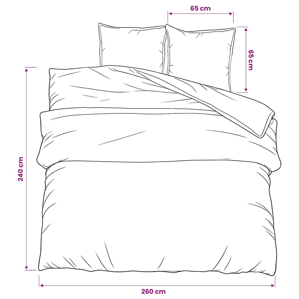 Set Copripiumino Grigio 260x240 cm in Cotone | homemem39