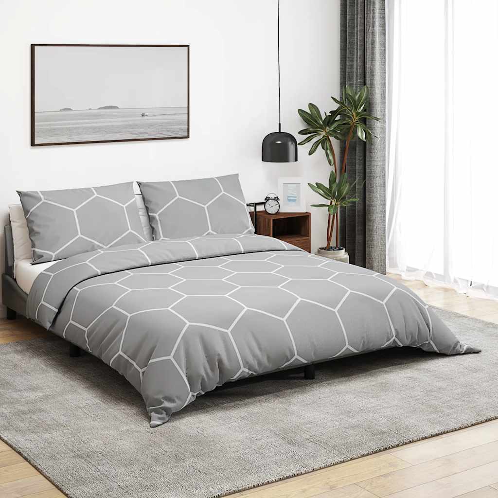 Set Copripiumino Grigio 200x220 cm in Cotone