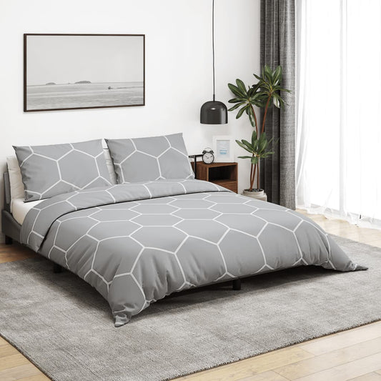 Set Copripiumino Grigio 260x220 cm in Cotone - homemem39