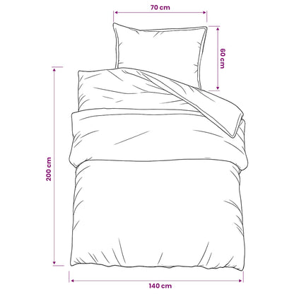 Set Copripiumino Grigio 140x200 cm in Cotone