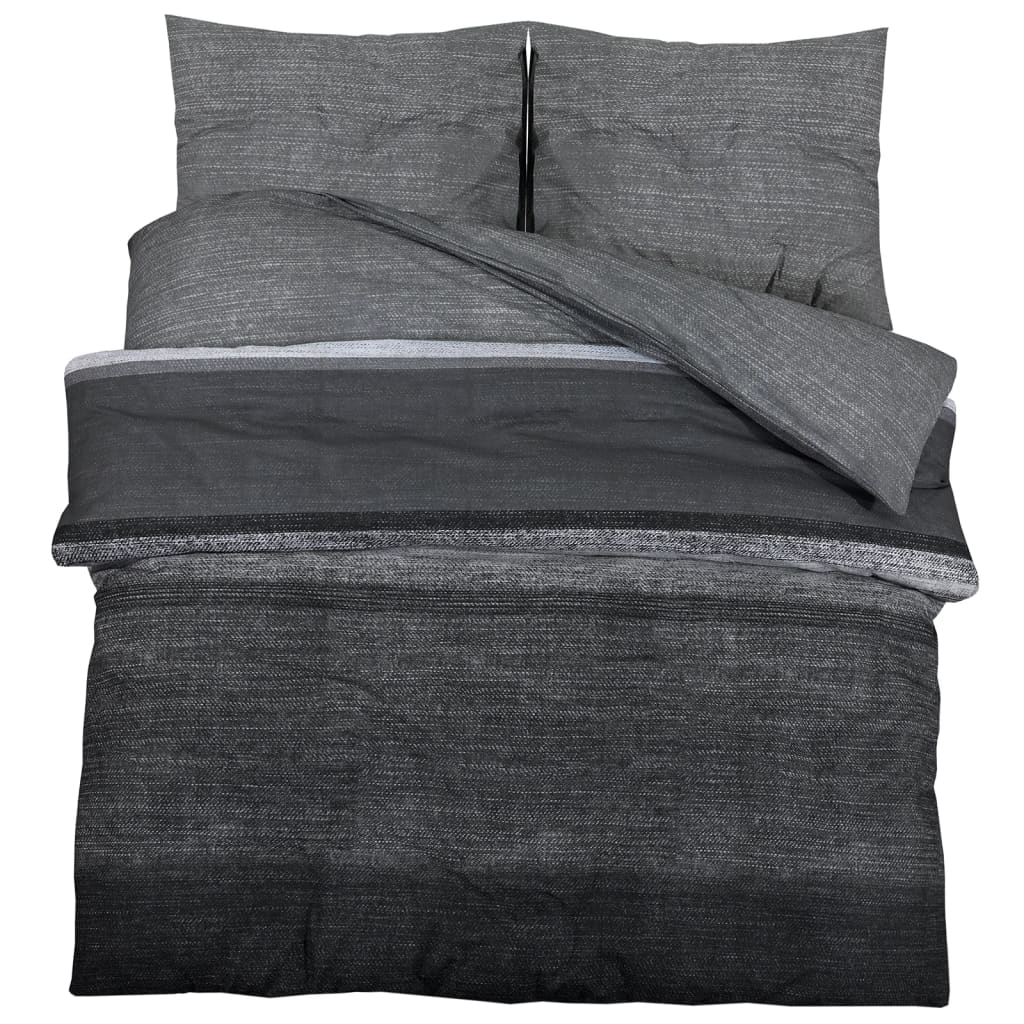 Set Copripiumino Grigio Scuro 140x200 cm in Cotone - homemem39