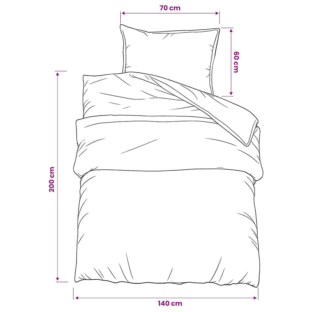 Set Copripiumino Grigio Scuro 140x200 cm in Cotone | homemem39