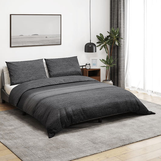 Set Copripiumino Grigio Scuro 240x220 cm in Cotone - homemem39