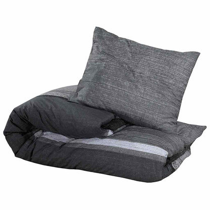 Set Copripiumino Grigio Scuro 140x200 cm in Cotone | homemem39