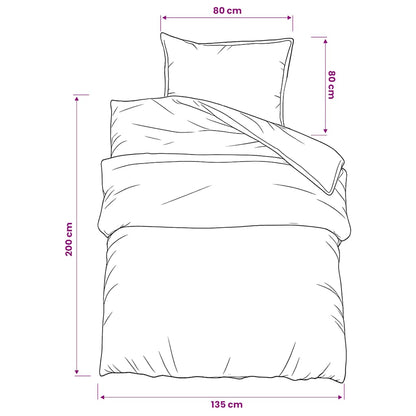 Set Copripiumino Grigio Scuro 135x200 cm in Cotone | homemem39