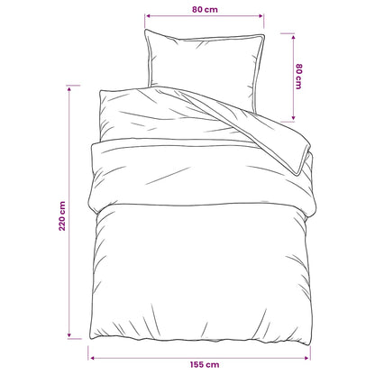 Set Copripiumino Grigio Scuro 155x220 cm in Cotone