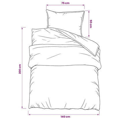 Set Copripiumino Grigio Scuro 140x200 cm in Cotone | homemem39