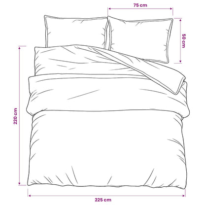 Set Copripiumino Grigio Scuro 225x220 cm in Cotone | homemem39