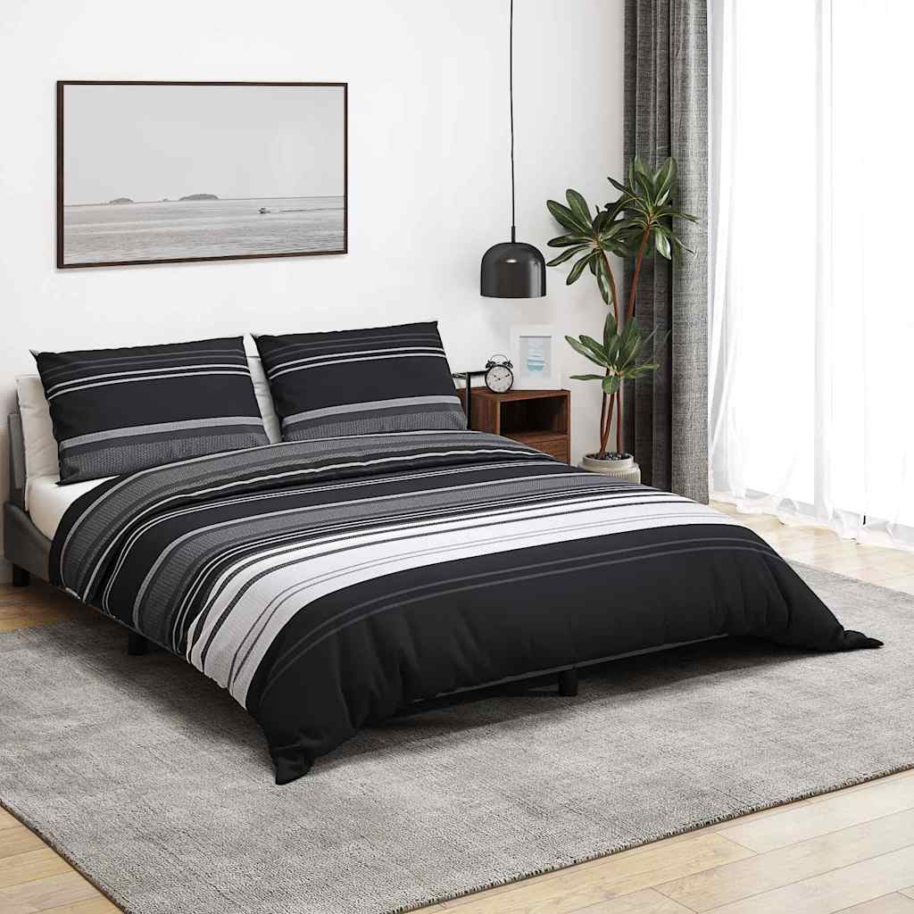 Set Copripiumino Nero e Bianco 140x200 cm in Cotone | homemem39