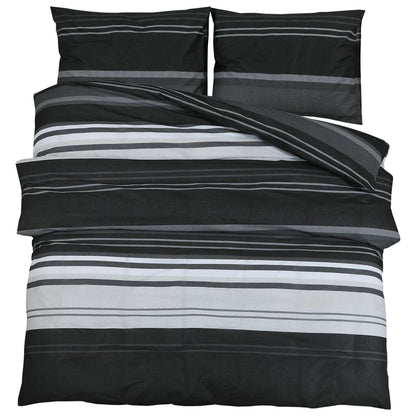 Set Copripiumino Nero e Bianco 260x240 cm in Cotone - homemem39