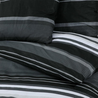 Set Copripiumino Nero e Bianco 260x240 cm in Cotone - homemem39