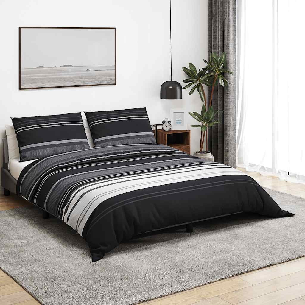 Set Copripiumino Nero e Bianco 135x200 cm in Cotone | homemem39