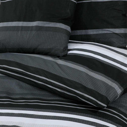 Set Copripiumino Nero e Bianco 225x220 cm in Cotone | homemem39