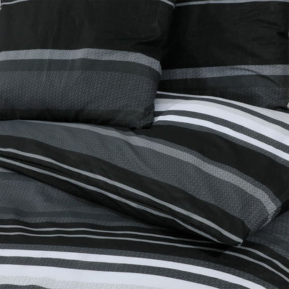 Set Copripiumino Nero e Bianco 225x220 cm in Cotone - homemem39