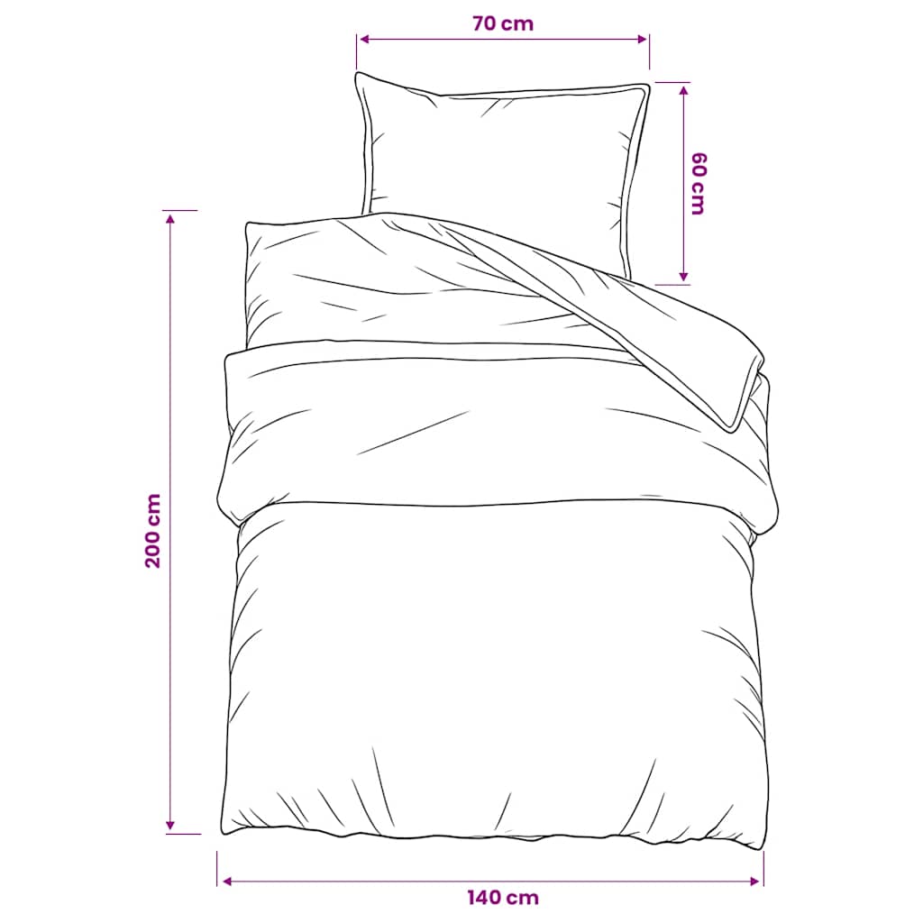 Set Copripiumino Rosa 140x200 cm in Cotone | homemem39