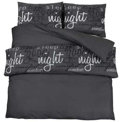 Set Copripiumino Nero 240x220 cm in Cotone - homemem39