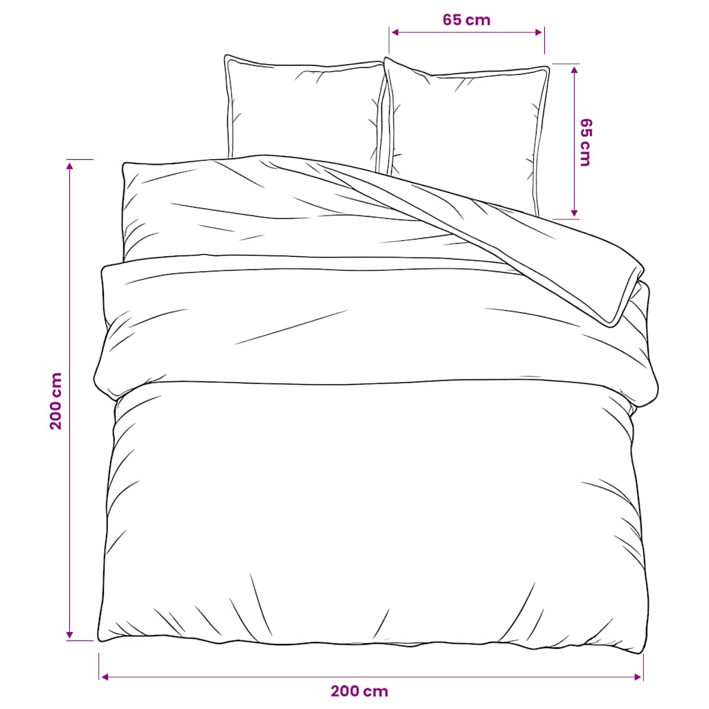 Set Copripiumino Nero 200x200 cm in Cotone | homemem39