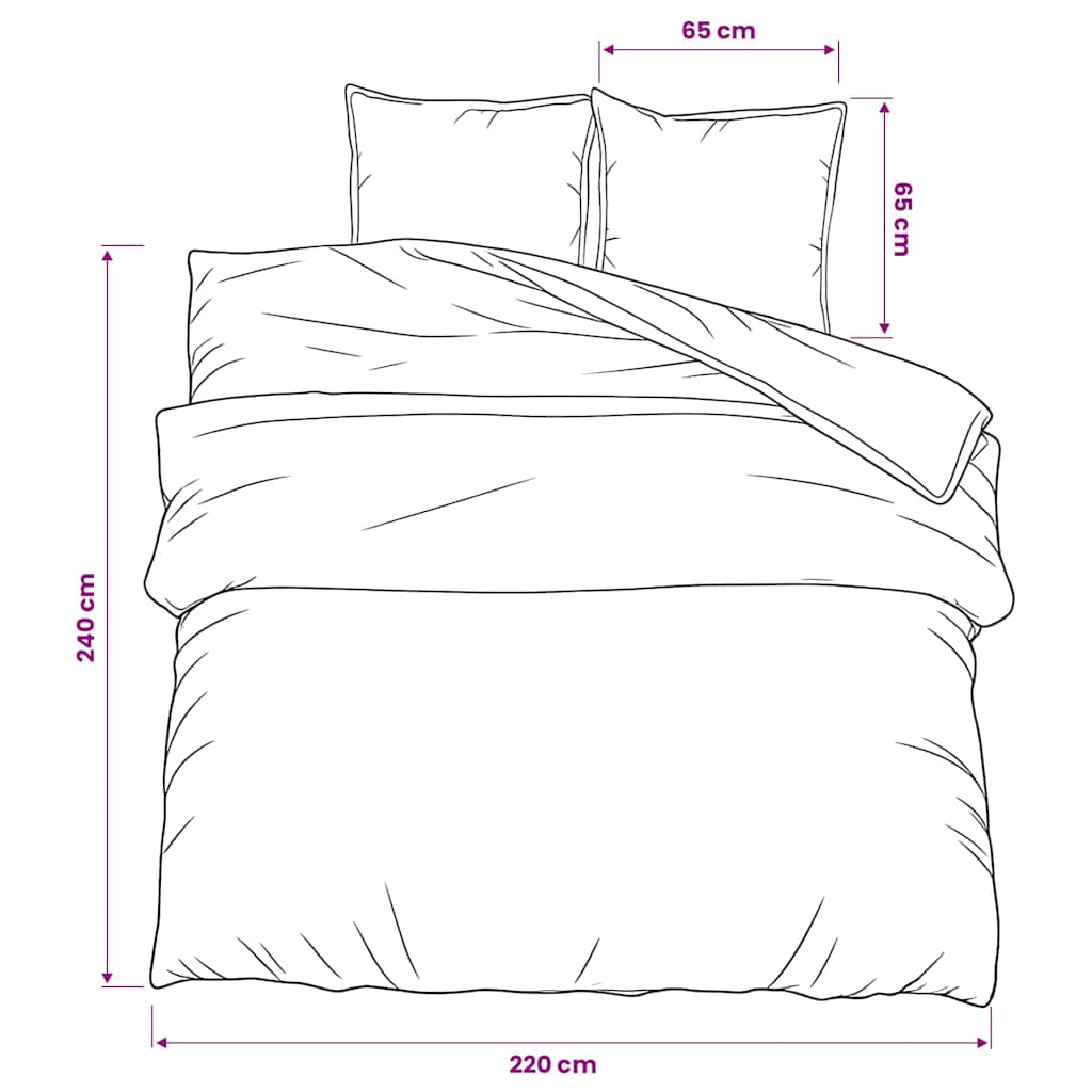 Set Copripiumino Nero 220x240 cm in Cotone | homemem39