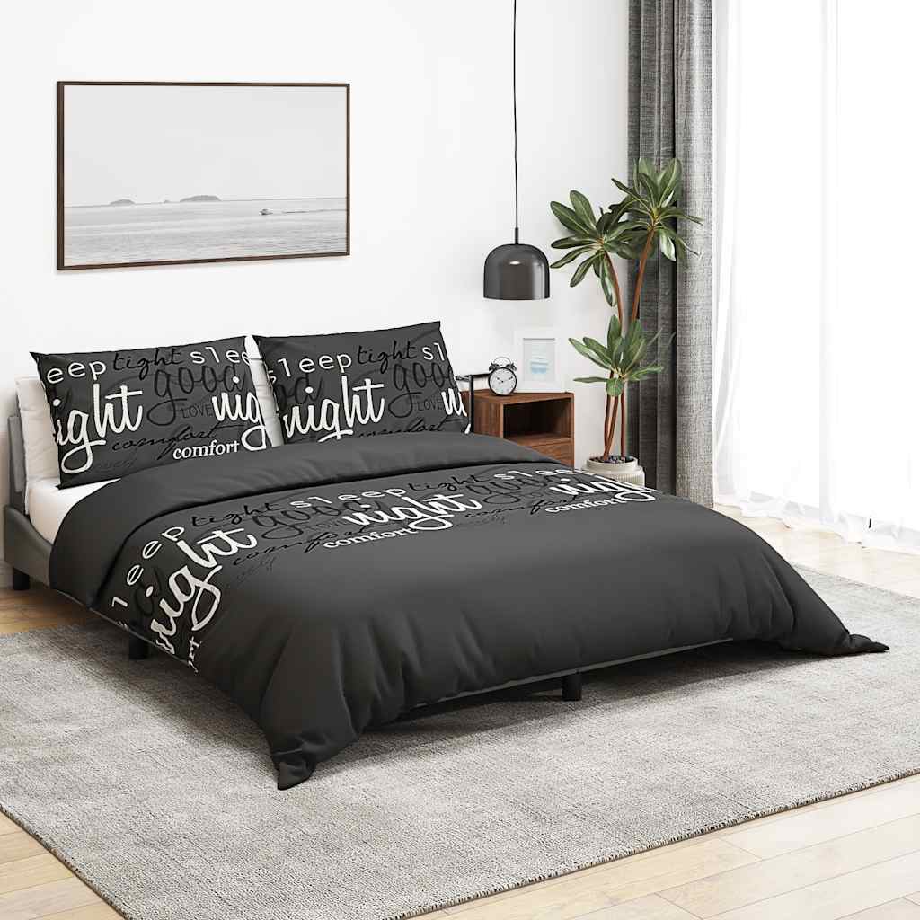 Set Copripiumino Nero 200x220 cm in Cotone | homemem39