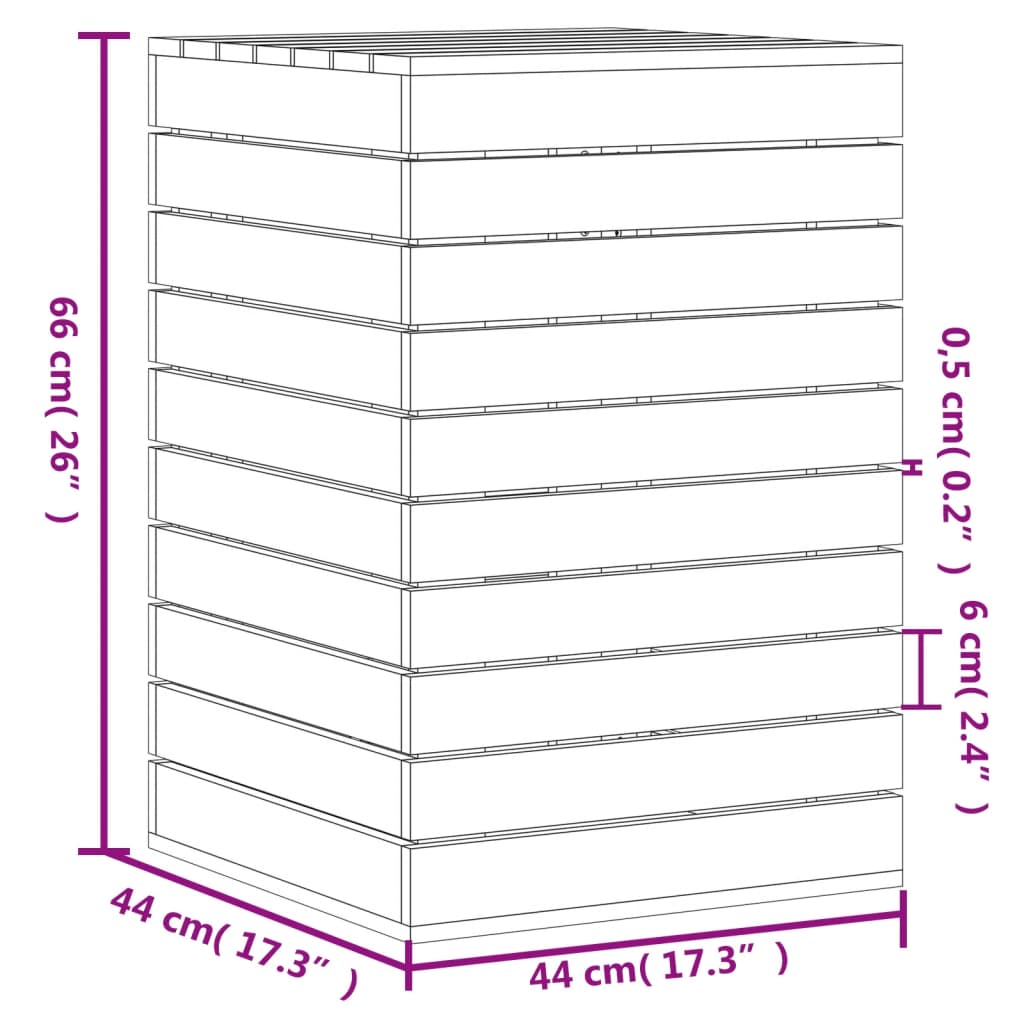 Cesto per Bucato Bianco 44x44x66 cm Legno Massello Pino - homemem39