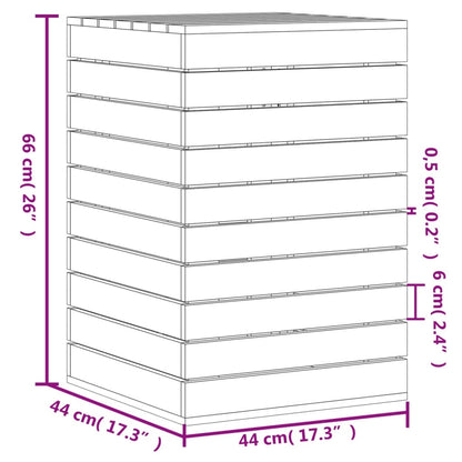 Cesto per Bucato Bianco 44x44x66 cm Legno Massello Pino - homemem39