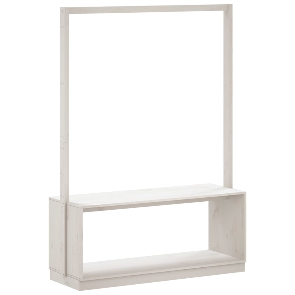 Appendiabiti Porta Scarpe Bianco 113x40x157,5 cm Massello Pino - homemem39