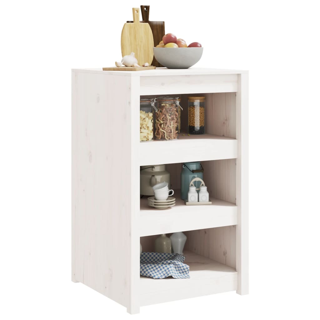 Mobile da Cucina da Esterno Bianco 55x55x92 cm Legno Massello di Pino - homemem39
