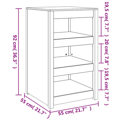 Mobile da Cucina da Esterno Bianco 55x55x92 cm Legno Massello di Pino - homemem39