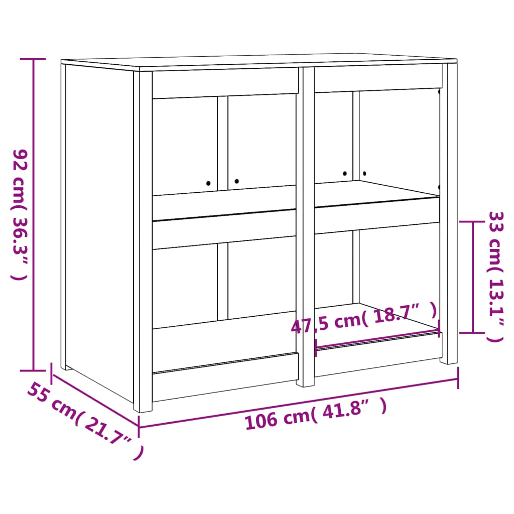 Mobile da Cucina da Esterno 106x55x92 cm Legno Massello di Pino - homemem39
