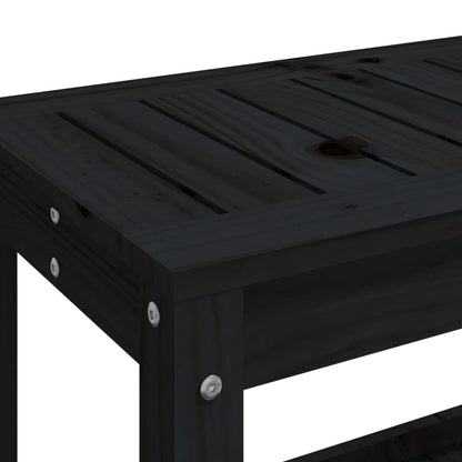 Panca da Giardino Nera 108x35x45 cm in Legno Massello di Pino - homemem39