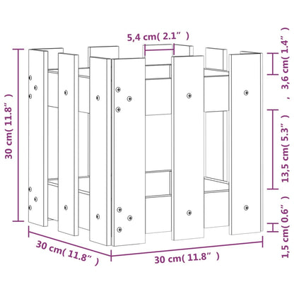 Fioriera Giardino Design a Recinzione 30x30x30 cm Massello Pino | homemem39