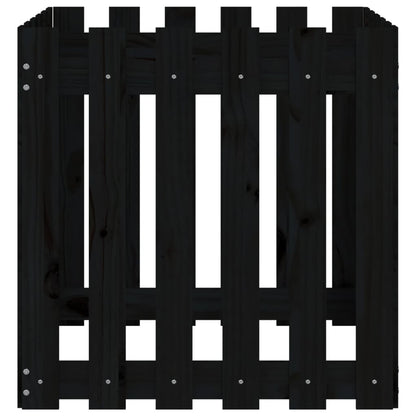 Fioriera Giardino a Recinzione Nera 60x60x60 cm Massello Pino - homemem39