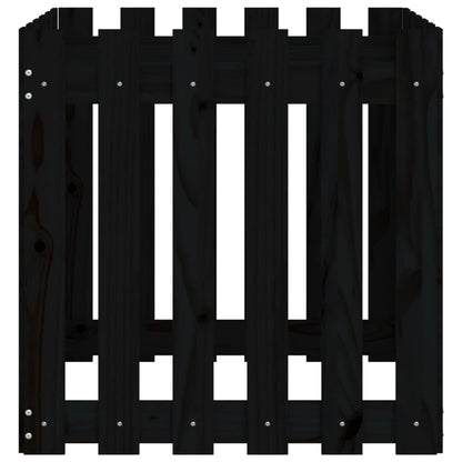 Fioriera Giardino a Recinzione Nera 60x60x60 cm Massello Pino - homemem39
