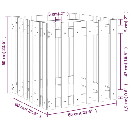 Fioriera Giardino Design Recinzione 60x60x60cm Massello Douglas | homemem39