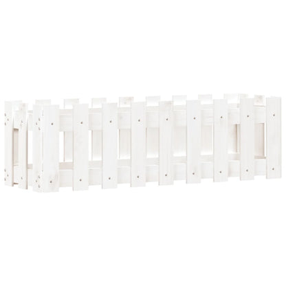 Fioriera Giardino a Recinzione Bianca 100x30x30cm Massello Pino