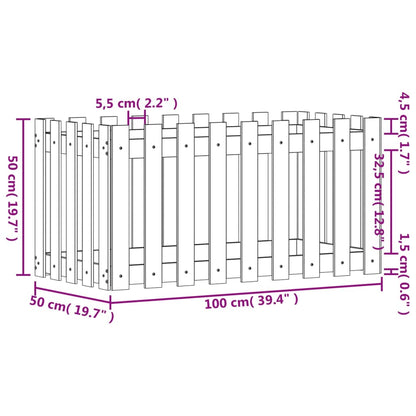 Fioriera Rialzata Giardino Recinzione 100x50x50cm Legno Douglas | homemem39