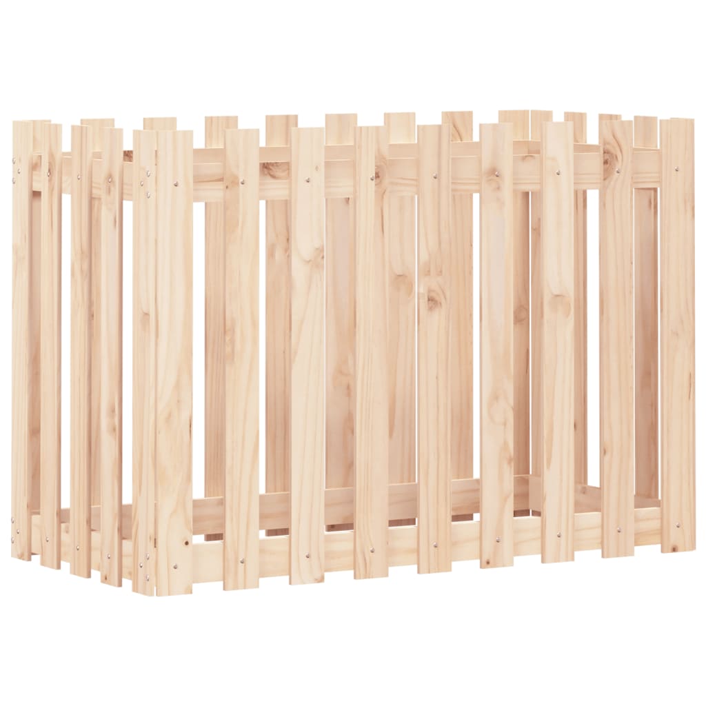 Fioriera Rialzata da Giardino a Recinzione 100x50x50 cm in Pino | homemem39