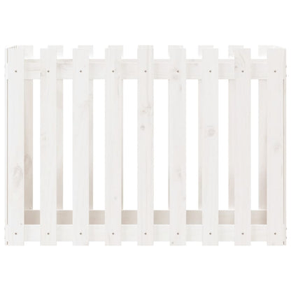 Fioriera Giardino a Recinzione Bianca 100x50x70cm Massello Pino | homemem39