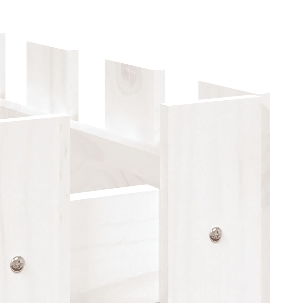 Fioriera Giardino a Recinzione Bianca 100x50x70cm Massello Pino | homemem39