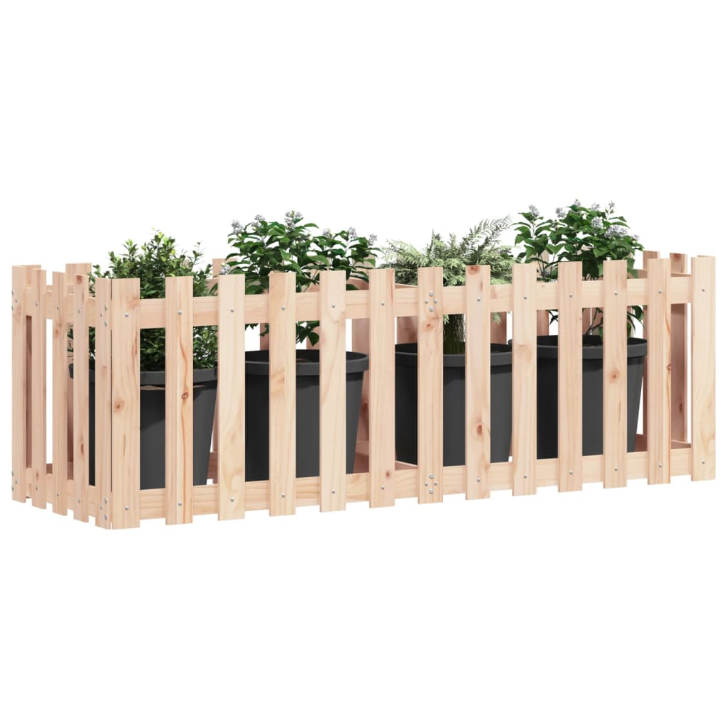 Fioriera da Giardino a Recinzione 150x50x50cm in Massello Pino | homemem39